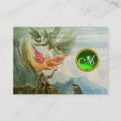 FLYING ANGELS MONOGRAM GEMSTONE grüner Smaragd Visitenkarte (Rückseite)