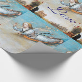 FLYING ANNUNCIATION ANGEL CHRISTMAS JOACE PEACE LI GESCHENKPAPIER (Ecke)
