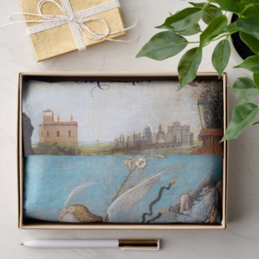 FLYING ANNUNCIATION ANGEL SEIDENPAPIER (Geschenk)