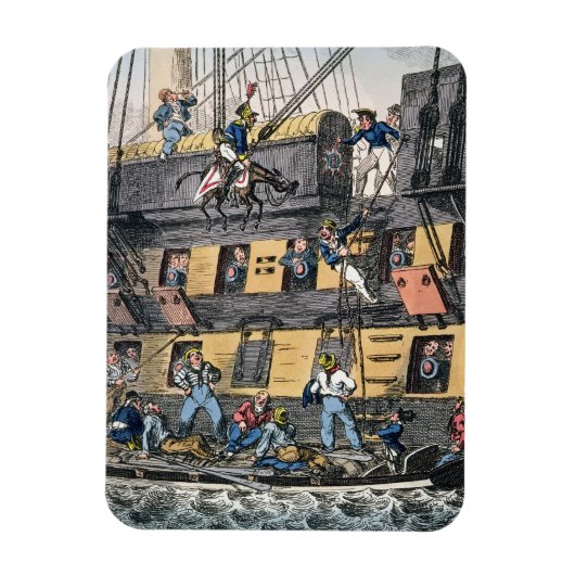 Flying Artillery oder A Horse Marine (Farbe engrav Magnet (Vertikal)