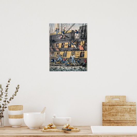 Flying Artillery oder A Horse Marine (Farbe engrav Poster (Küche)