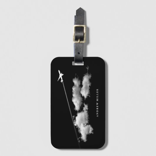 ©Flying Away/Jet Airplane/Personalisiert Pilot Gepäckanhänger (Vorderseite Vertikal)