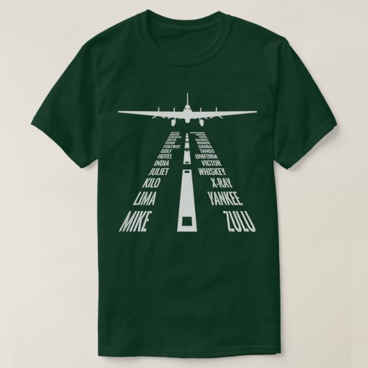 Flying B17 Flying Fortress Pilot Landing Phonetic T-Shirt (Design vorne)