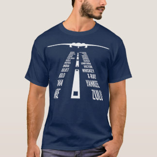 Flying B2 Bomber Pilot Phonetische Alphabet Runway T-Shirt