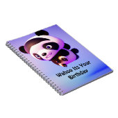 Flying Baby Panda, Birthday Notebook Notizblock (Rechte Seite)