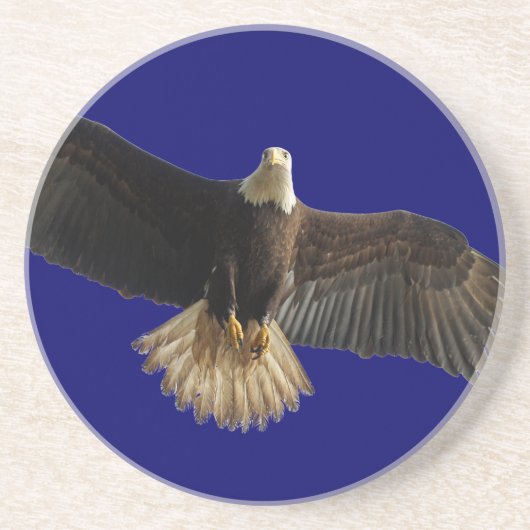 Flying Bald Eagle Bird of Prey Art Untersetzer (Vorne)