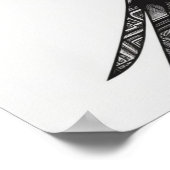 Flying Bald Eagle Black and White Art, Heavy Wings Poster (Ecke)