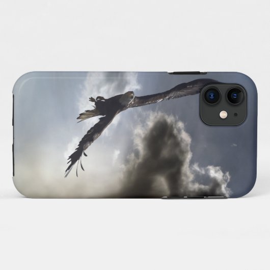 Flying Bald Eagle & Cloudy Sky Phone Case (Rückseite (Horizontal))