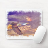 Flying Bald Eagle & Crepuscular Sky Wildlife Art Mousepad (Mit Mouse)