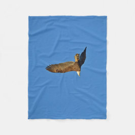 Flying Bald Eagle Fleece Blanket