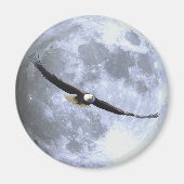 Flying BALD EAGLE & FULL MOON Wildlife Magnet (Vorne)