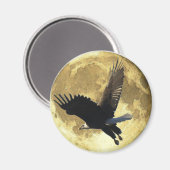 Flying BALD EAGLE & FULL MOON Wildlife Magnet (Vorderseite/Rückseite)