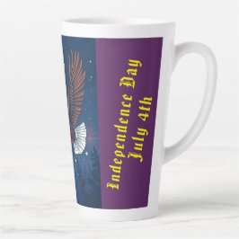 Flying Bald Eagle mit USA Flag Scarf & Fireworks Milchtasse