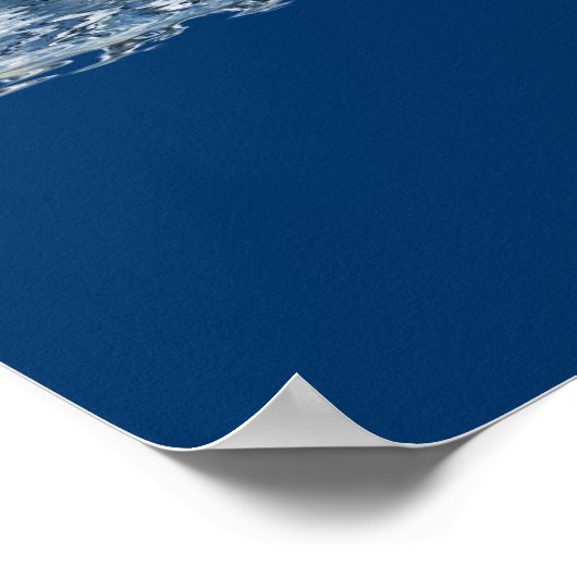 Flying Bald Eagle, Mountain & Moon Art Poster (Ecke)