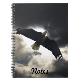 Flying Bald Eagle & Stormy Sky Handy Notebook Notizblock
