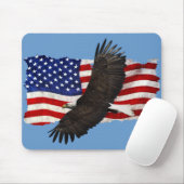 Flying Bald Eagle & U.S. Flag Patriotic Mousemat Mousepad (Mit Mouse)
