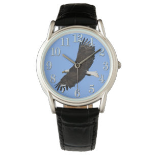 Flying Bald Eagle und Blue Sky Wildlife Wristwatch Armbanduhr