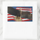 Flying Bald Eagle USA Patriotic Gift Rechteckiger Aufkleber (Tasche)