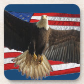 Flying Bald Eagle USA Patriotic Gift Untersetzer (Vorderseite)