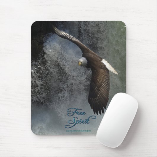 Flying Bald Eagle & Waterfall Mousepad (Mit Mouse)