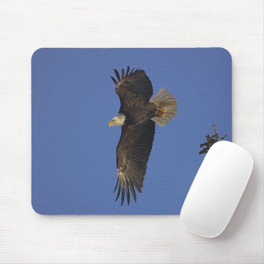 Flying Bald Eagle Wildlife Fan Art Mousepad (Mit Mouse)