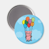 Flying Balloon Pig Magnet (Vorderseite/Rückseite)