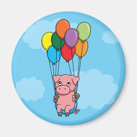 Flying Balloon Pig Magnet (Vorne)