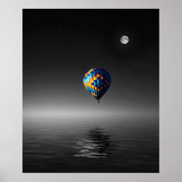 Flying Balloon Selektive Minimalistische Fotografi Poster