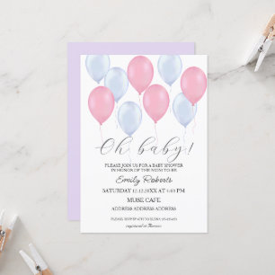 Flying Balloons Oh Baby! Einladung der Babydusche