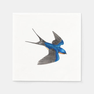 Flying Barn Swallow Bird Kunst Serviette