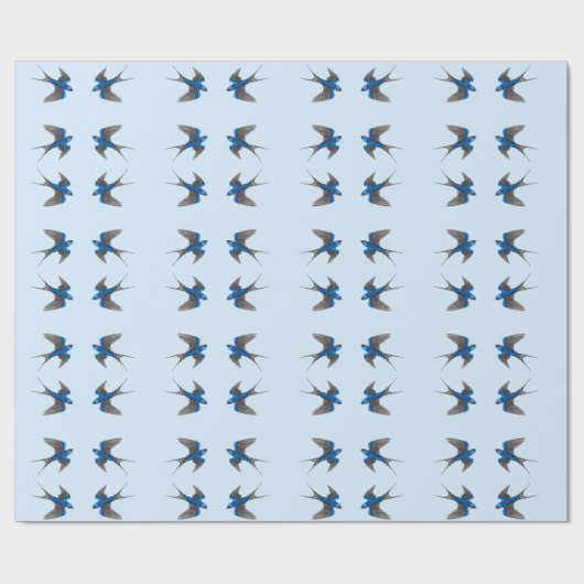 Flying Barn Swallow Bird Muster Geschenkpapier (Flach)
