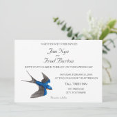 Flying Barn Swallow Wedding Einladung (Stehend Vorderseite)