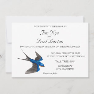 Flying Barn Swallow Wedding Einladung