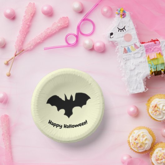 Flying Bat auf gelb Pappteller (Party)