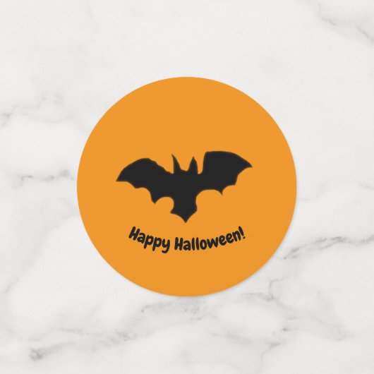 Flying Bat auf Orange Confetti Konfetti (Klein Vorderseite)