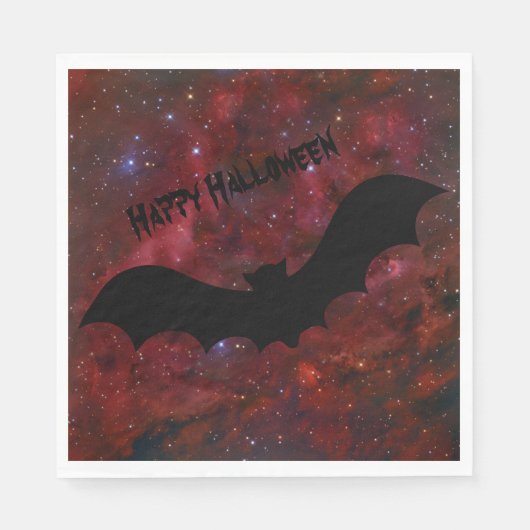Flying Bat Bloody Red Sky Halloween Napkins Serviette (Vorderseite)
