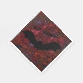 Flying Bat Bloody Red Sky Halloween Napkins Serviette (Ecke)