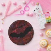 Flying Bat Bloody Red Sky Halloween Paper-Teller Pappteller (Party)