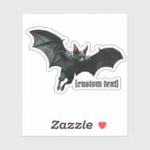 Flying Bat - Custom Text & Cut Vinyl Sticker