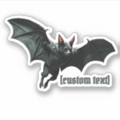 Flying Bat - Custom Text & Cut Vinyl Sticker (Vorderseite)