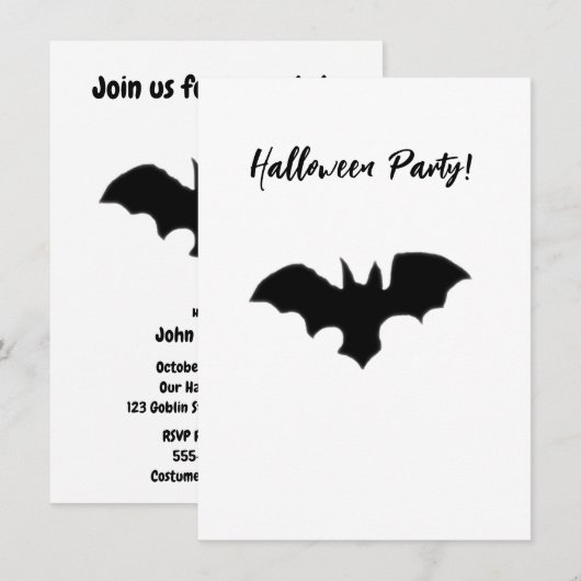 Flying Bat Einladung (Vorne/Hinten)