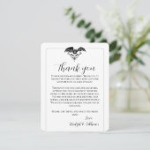 Flying Bat Gothic Wedding Danke Empfang Card Begleitkarte (Stehend Vorderseite)