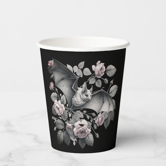 Flying Bat Halloween Pappbecher (Rückseite)