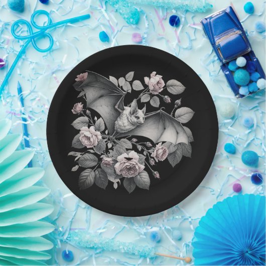 Flying Bat Halloween Pappteller (Party)