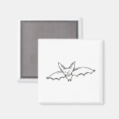Flying Bat - lustige, originelle Tinte zeichnend S Magnet (Vorderseite/Rückseite)