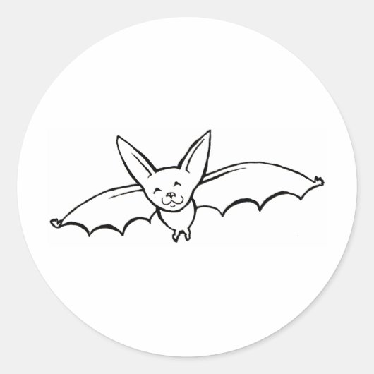 Flying Bat - lustige, originelle Tinte zeichnend S Runder Aufkleber (Vorderseite)