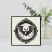 Flying Bat mit Vollmond Goth Karte (Stehend Vorderseite)