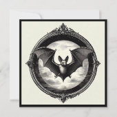 Flying Bat mit Vollmond Goth Karte (Vorderseite)