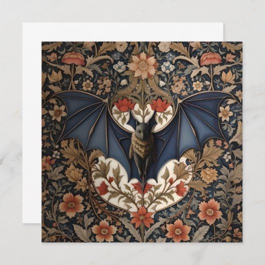 Flying Bat - Modern William Morris Floral (Vorne/Hinten)