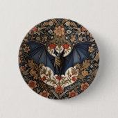 Flying Bat - Modern William Morris Floral Button (Vorderseite)
